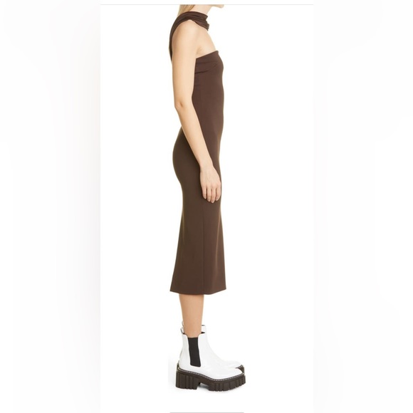 et Ochs Women's Jackie Scarf Neck Midi Dress - Brown - Size 8- Dark - Picture 3 of 11